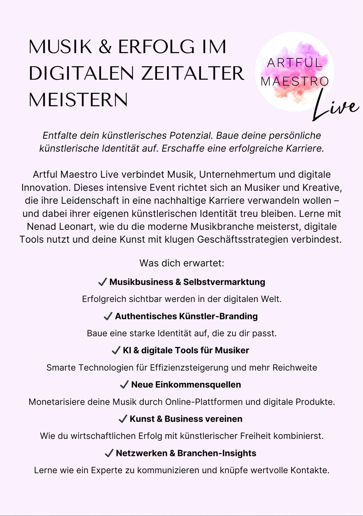 Artful Maestro Live